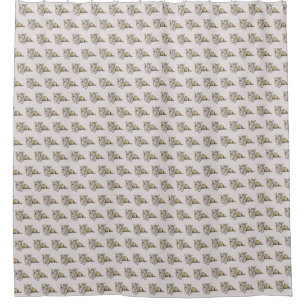 Cute Corgi Dog on Grey Background Shower Curtain