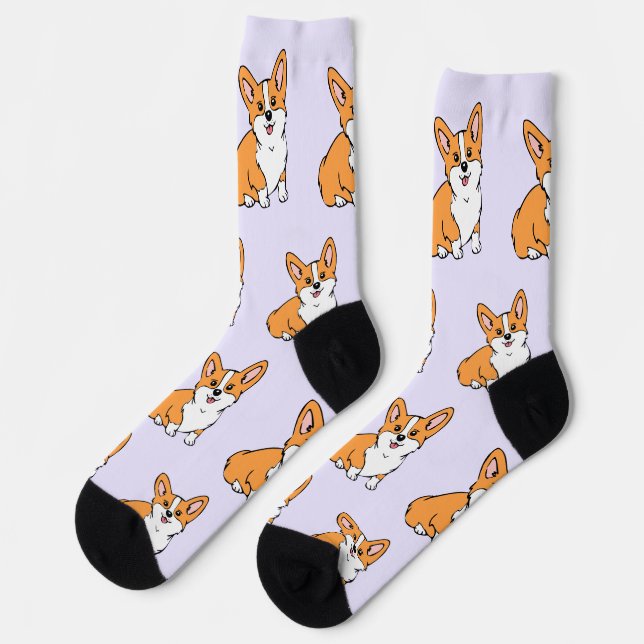 Cute Corgi Dog Pattern Socks (Left)