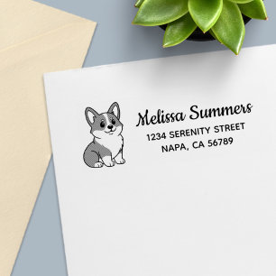 Cute Corgi Dog Return Address Self-inking Stamp