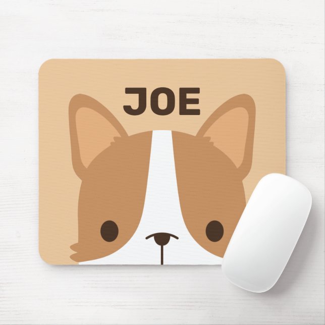 Cute Corgi Dog with Personalised Name Mouse Pad (With Mouse)