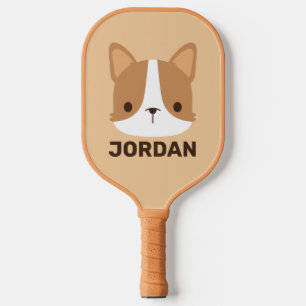 Cute Corgi Dog with Personalised Name Pickleball Paddle
