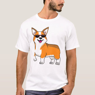 Cute Corgi Dog with Sunglasses T-Shirt