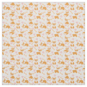 Cute corgi dogs fabric