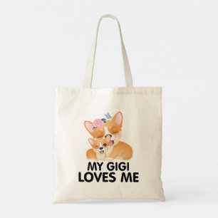 Cute Corgi Dogs - My Gigi Loves Me Tote Bag