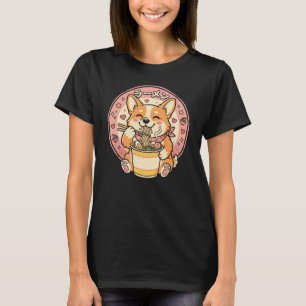 Cute Corgi Eating Ramen Kawaii Japanese Noodle T-Shirt