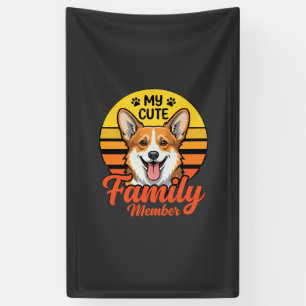 Cute Corgi Family Member Dog Lover Banner
