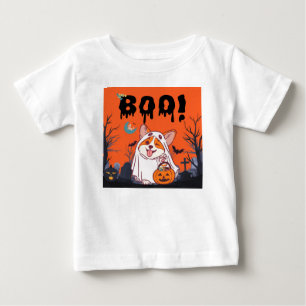 Cute Corgi Ghost Boo Halloween Mug Baby T-Shirt