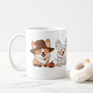 Cute Corgi Halloween Costumes Whimsical Holiday Mu Coffee Mug
