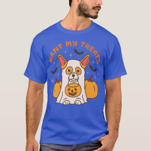 Cute Corgi Halloween Ghost Bats Girl Boy Men Woman T-Shirt