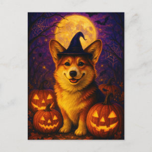 Cute Corgi Happy Halloween Postcard Postcrossing