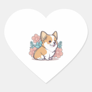 cute corgi heart sticker