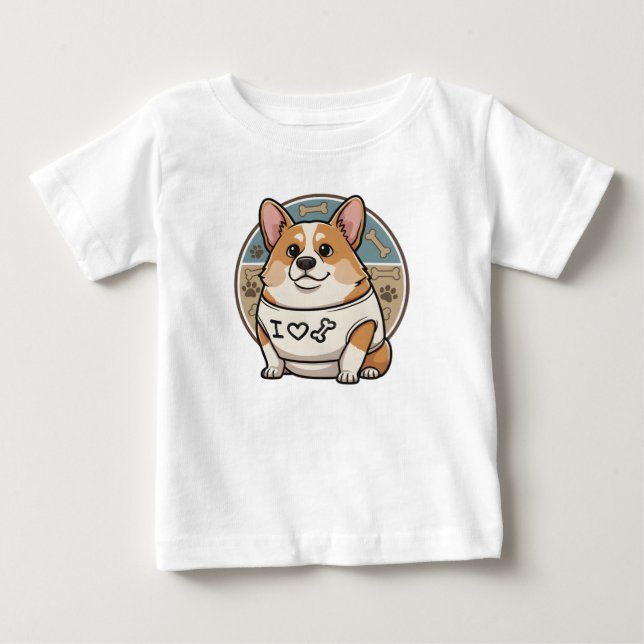 Cute Corgi “I Love Bones” Shirt (Front)