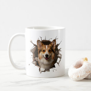 Cute Corgi in a Cracked Mug - dog lover gift