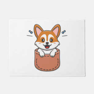 Cute Corgi In Pocket Funny Corgi Crazy Dog Lover T Doormat