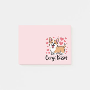 Cute Corgi Kisses Mum Pink Hearts Puppy Dog Lover Post-it Notes