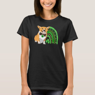 Cute Corgi Leprechaun Rainbow Shamrock St Patrick' T-Shirt