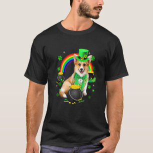 Cute Corgi Leprechaun Shamrock St Patrick's Day T-Shirt