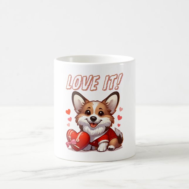 Cute Corgi Love Coffee Mug (Center)