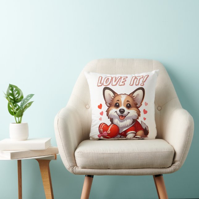 Cute Corgi Love Cushion (Chair)