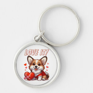 Cute Corgi Love Key Ring
