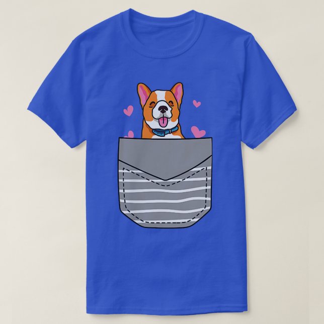 Cute Corgi Lover Pocket  T-Shirt (Design Front)