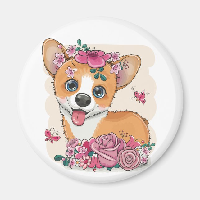 Cute Corgi Magnet (Front)