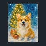 Cute Corgi Merry Happy Christmas Tree Postcard<br><div class="desc">Cute Corgi Merry Happy Christmas Tree Gifts Postcard</div>
