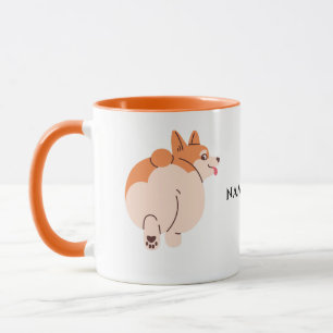 Cute Corgi mug with editable name
