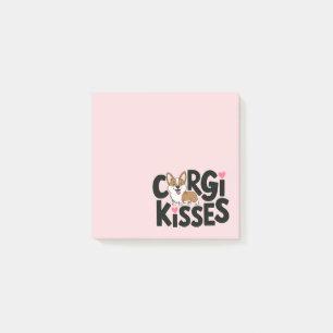 Cute Corgi Mum Gift Pink Heart Puppy Dog Lover Post-it Notes
