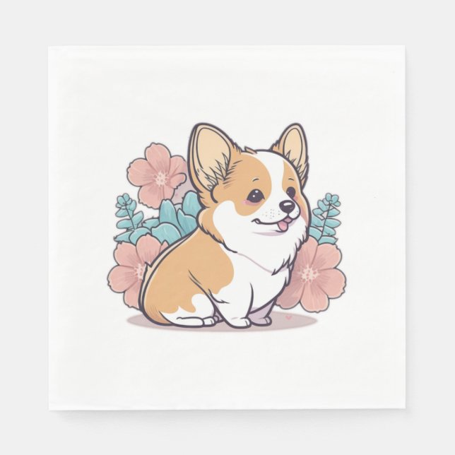 cute corgi  napkin (Front)