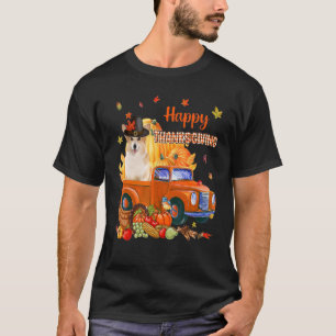 Cute Corgi On Pumpkin Truck Thanksgiving Dog T-Shirt