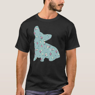 Cute Corgi Owner Flower Floral Silhouette Dog Bree T-Shirt