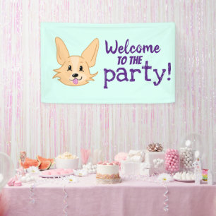 Cute Corgi Party Banner