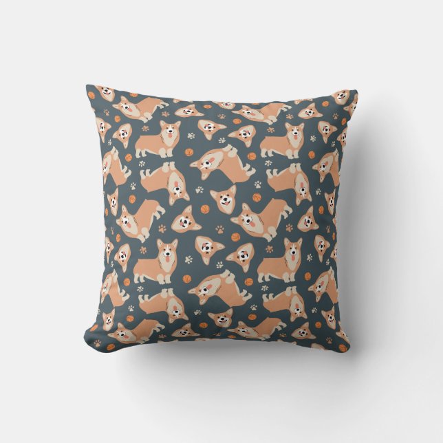Cute Corgi Pattern Cushion (Front)