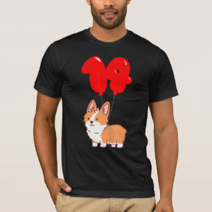 Cute Corgi Pembroke 14th Birthday Kids Balloon Par T-Shirt