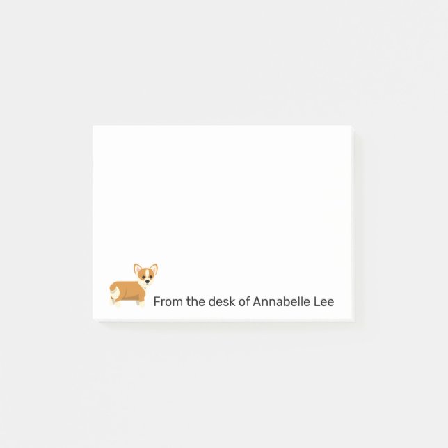 Cute Corgi Personalise Notes (Front)