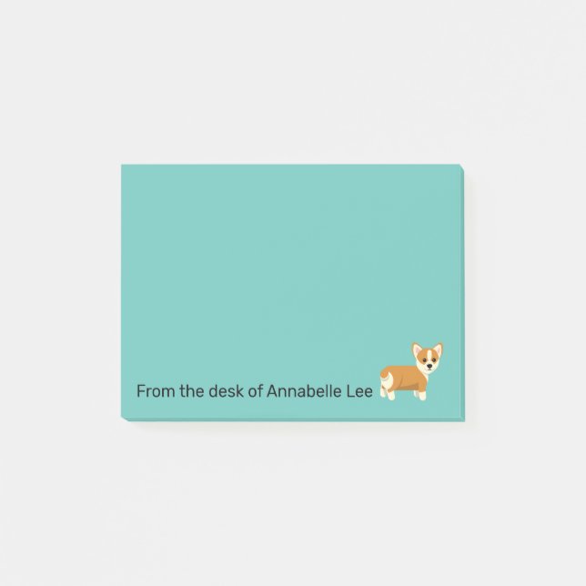Cute Corgi Personalise Post-it Notes (Front)