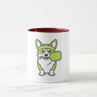 Cute Corgi Pickleball Player Illustration-- Funny  Mug