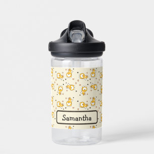 Cute corgi pink pattern water bottle