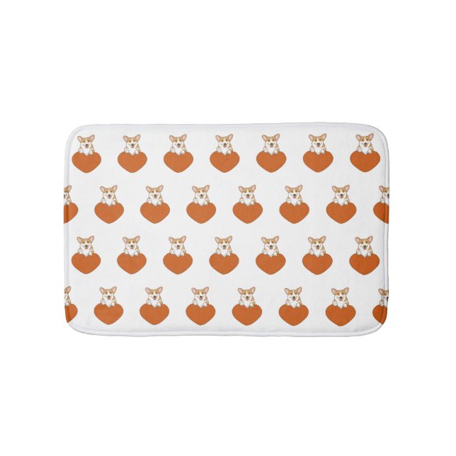 Cute Corgi Puppy Dog Bath Mat (Front)