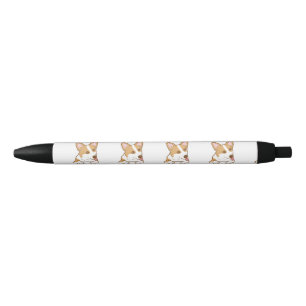Cute Corgi Puppy Dog Black Ink Pen