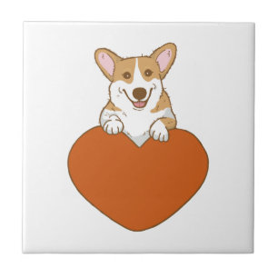 Cute Corgi Puppy Dog Ceramic Tile