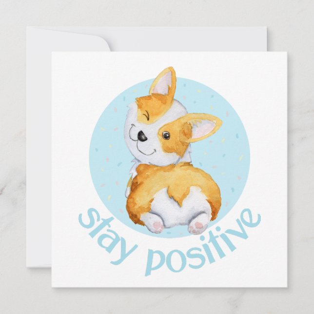 Cute Corgi Puppy Dog Holiday Card (Front)