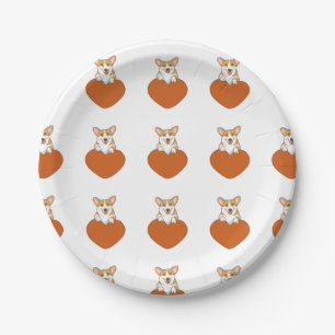Cute Corgi Puppy Dog  Paper Plate