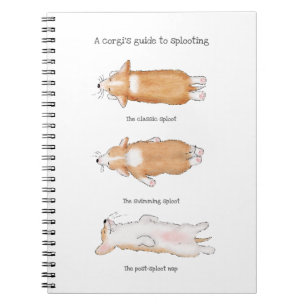 Cute corgi puppy guide to splooting notebook
