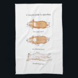 Cute corgi puppy guide to splooting tea towel<br><div class="desc">A guide to splooting (that's lying on your tummy with your paws stretched out) from the experts - three adorable corgi puppies! This cute tea towel will make any dog lover smile.</div>
