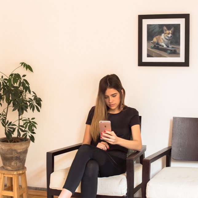 cute corgi riding skateboard poster (Creator Uploaded)