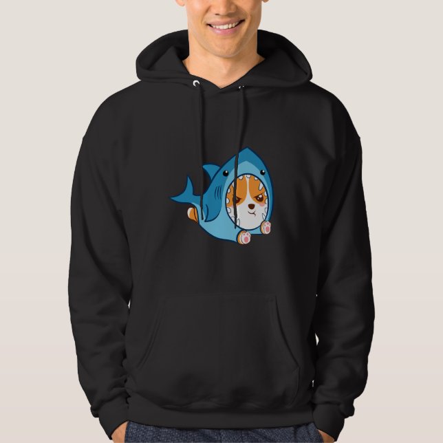 Cute Corgi Shark Hoodie (Front)