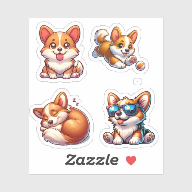 Cute Corgi Sticker Pack (Sheet)