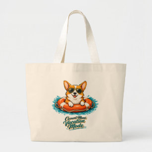 Cute Corgi Summer Vacation Mode Tote Bag Funny B